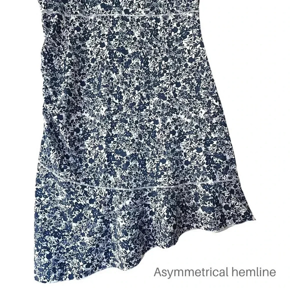 LÖLE NWOT SLEEVELESS ASYMMETRICAL ATHLETIC DRESS NAVY BLUE DITSY PRINT | LARGE - Picture 6 of 10